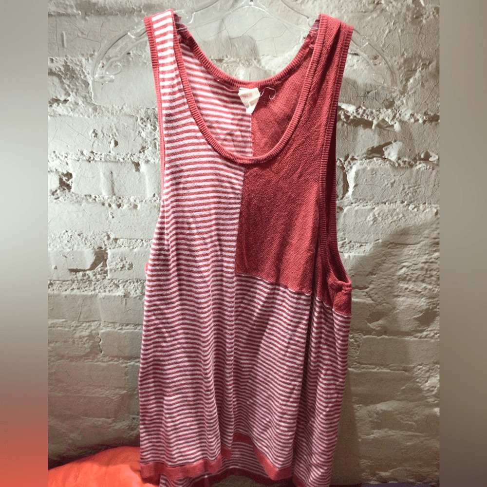 Sweater tank Striped terracotta Mixed-Media